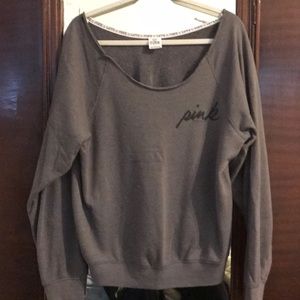 Pink Victoria’s Secret off the shoulder sweatshirt